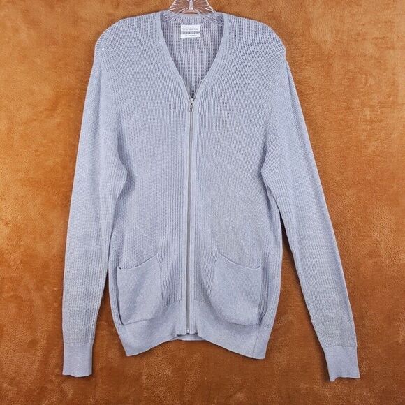 All Saints Sweaters - ALL SAINTS Womens Sweater Medium Gray Zip Up Cardigan Pocket Loose Knit STAFFORD
